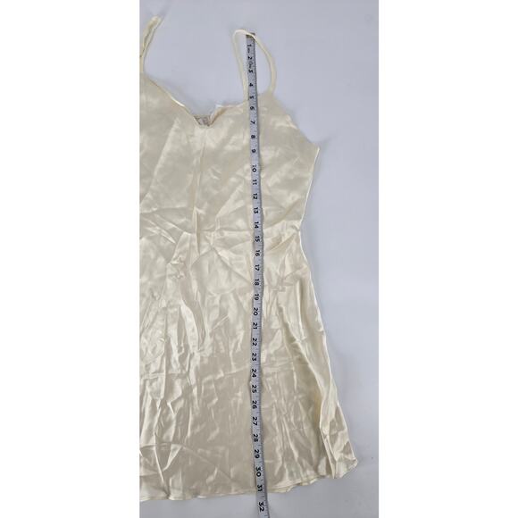 Vintage 100% Silk Satin Babydoll White Bridal Nightie Womens Large Lingere - Picture 4 of 6